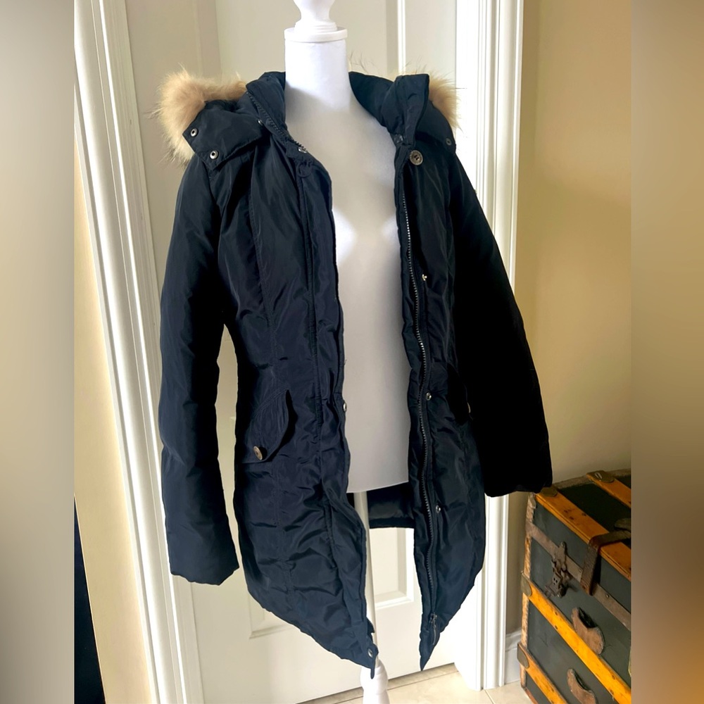 Eddie Pen girls down coat with real fur trim